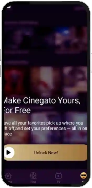 Cinegato APK v2.0.7 atualizado 2026 - Baixar para Android 14 Captura de tela da interface do recurso de login do aplicativo Cinegato.